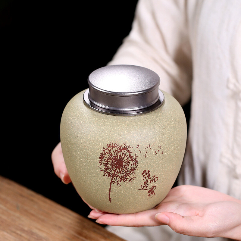 Sealed Tea Canister Jar Lid Caddy Loose Tea