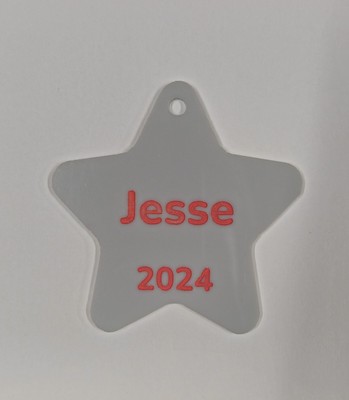 Personalisierter individueller Acryl Schlüsselanhänger kostenlose Gravur Sternform Metallring
