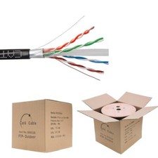 CAT6 Outdoor Cable FTP 23AWG Ethernet Solid Wire UV Rated Direct Burial 1000FT
