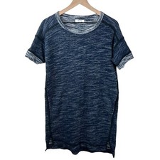 Madewell Womens Blue Short Sleeve Knee Length Knit Sweatshirt Dress Small