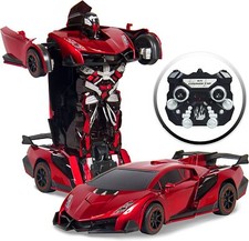 Best Choice Products 1:16 Scale Kids Transforming RC Robot Race Car w/ LED Light