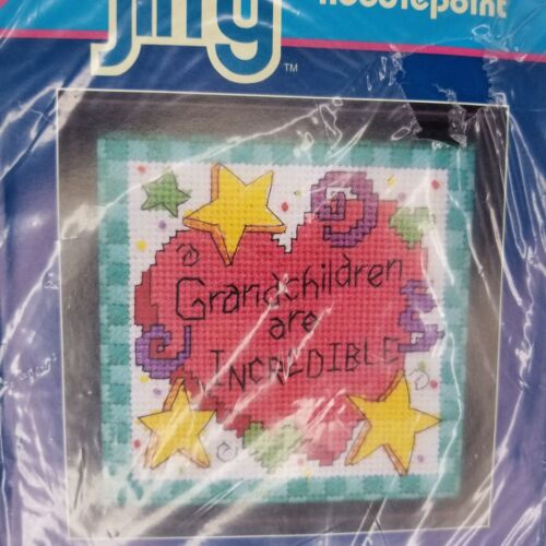 Jiffy Needlepoint Grandchildren are Incredible 5x5 Vintage Craft Kit NEW - Bild 2 von 6