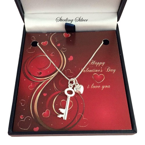 Valentín Collar, 925 Stg Plata Regalo de San Valentín, Esposa, Novia, Prometido - Imagen 5 de 9