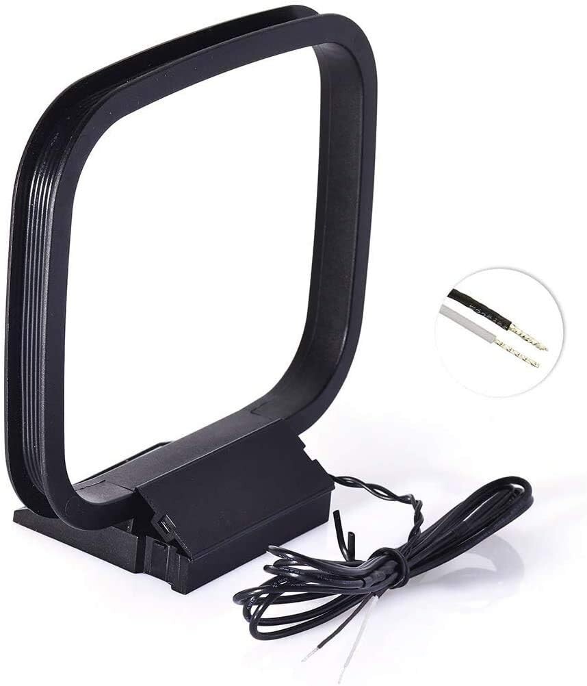 Easy-Install 75 Ohm FM Dipole Antenna & AM Loop for Bluetooth Stereo System