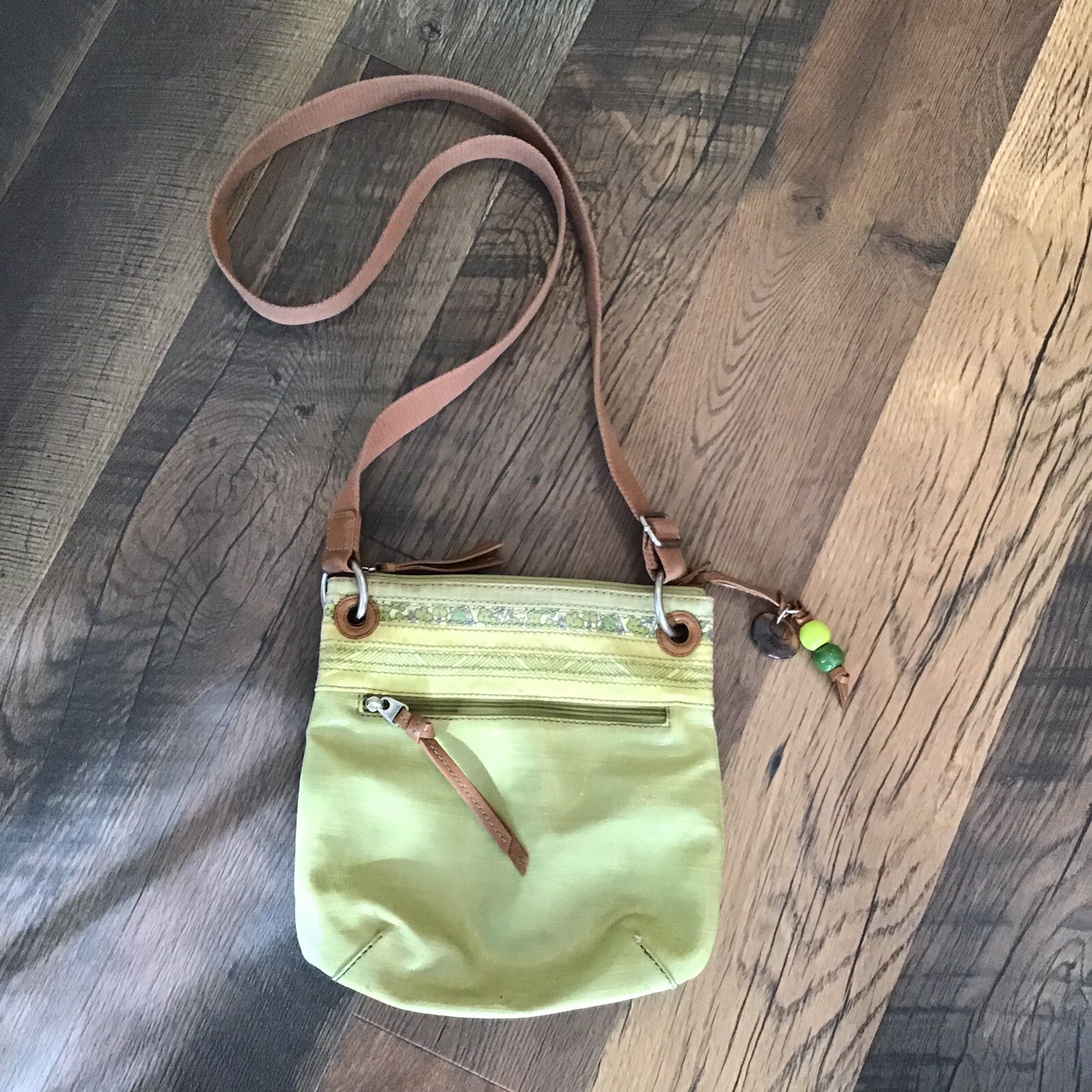 Fossil Key-Per Coated Canvas Green Crossbody Bag - image 4