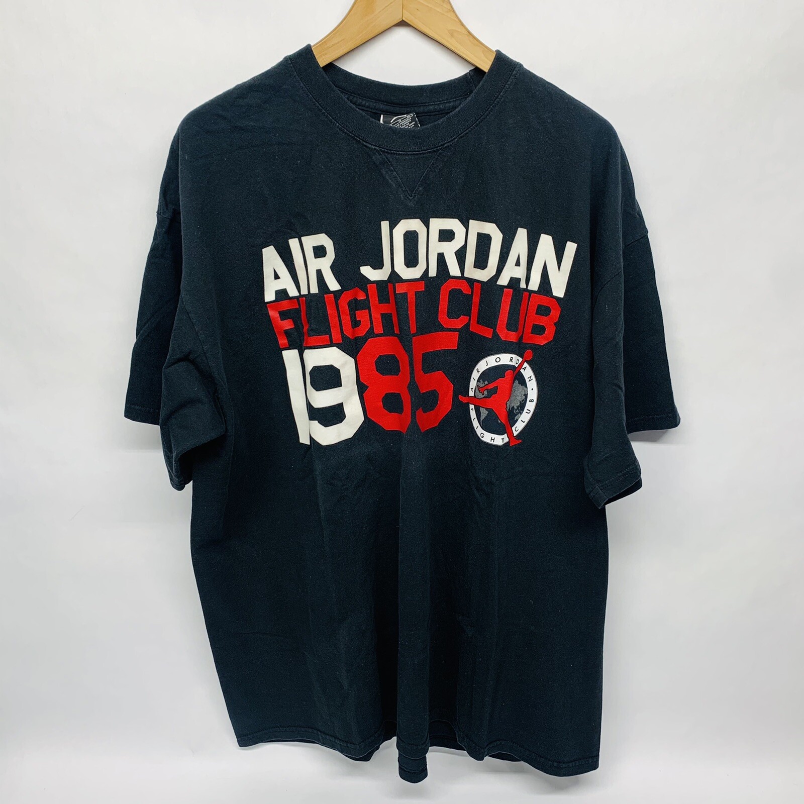 🏀✓ Vintage Michael Air Jordan 1985 Flight Club Black Shirt Sz XL