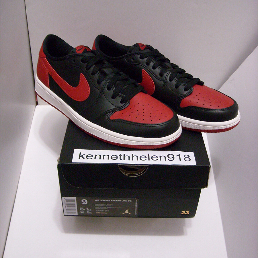 NEW 2015 NIKE AIR JORDAN 1 RETRO LOW OG BRED BLACK RED