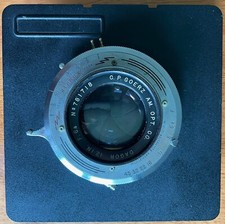 GOERZ DAGOR 12" F:6.8 LARGE FORMAT LENS; WOLLENSAK SHUTTER; ON CAMBO BOARD