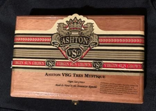 ASHTON VSG Tres Mystique Wooden Cigar Box Empty