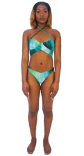 NWOT Kyriacos Swimwear Green Aura Bikini Set Size Small New!