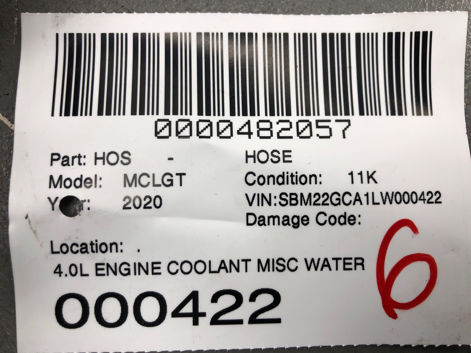 2020-2023 MCLAREN GT 4.0L ENGINE COOLANT MISC WATER HOSE LINE OEM 2021 2022