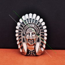 6pcs Colorful White Black Southeast Indian Head dress Skull Leathercraft CONCHOS