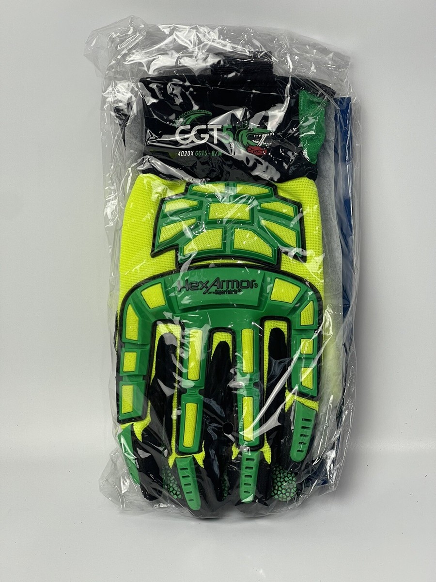 HexArmor GGT5 Gator Grip 4020X Gloves Size 8 Medium Impact/Cut/Oil