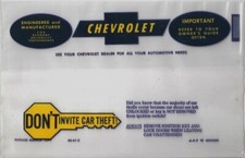 66 67 68 Owners Manual Storage Bag Nova Chevelle Chevy Ii El Camino Malibu