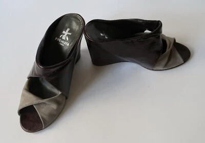 Sandales à talons hauts et bout ouvert vintage en cuir PREMIATA DONNA pour fe... - Photo 1/4