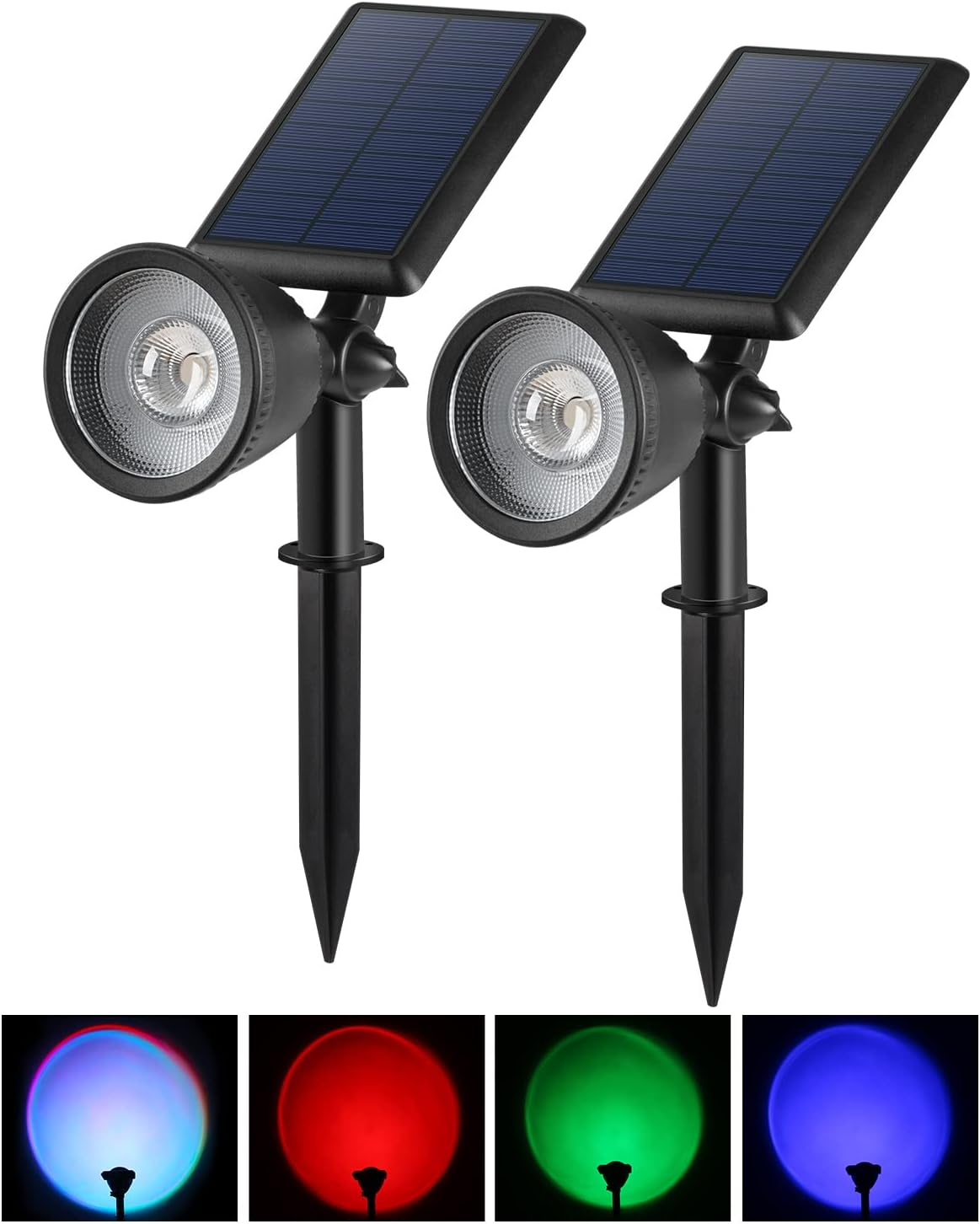 Faretti Solari Da Esterno 108 LED | Set Di 2 Con 4 Modalità - IP67 Impermeabile - Foto 5