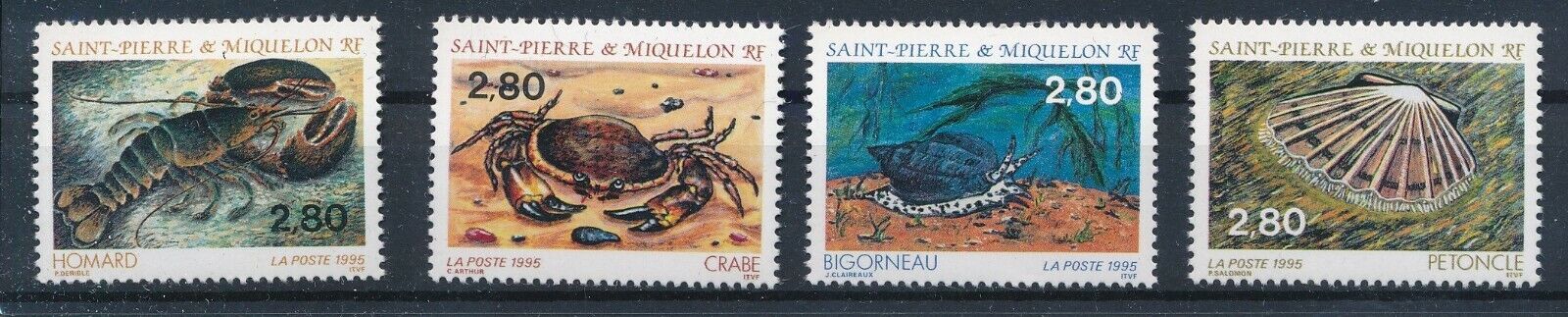 I3481 St favorite P Miquelon 1995 Marina Life good stamps set latest VF of MN