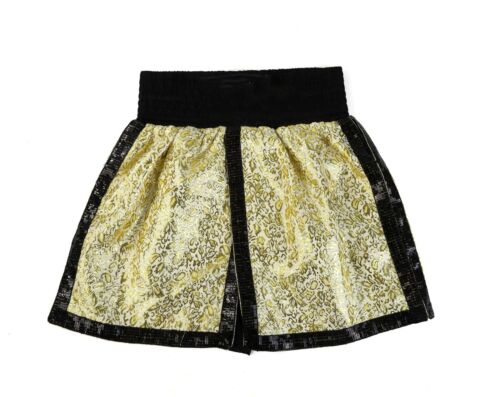 Pantalones cortos de boxeo dorados metálicos vintage para adultos - Imagen 2 de 3