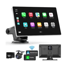 Portable Apple Carplay Screen for Car, 9" Wireless Apple Carplay Android Au...