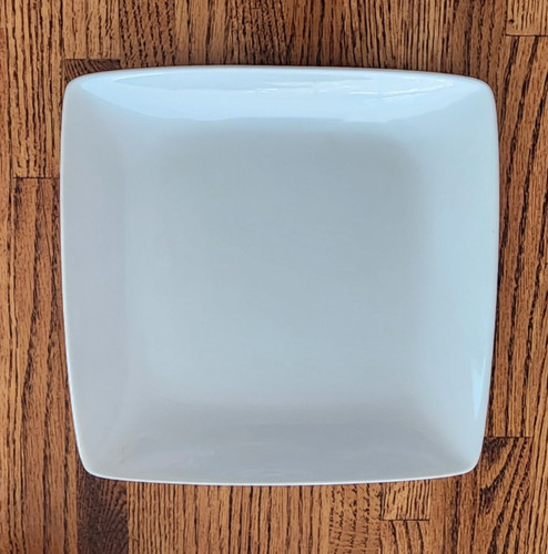 BETTER HOMES & GARDENS LODEN WHITE SQUARE SALAD PLATES 8 1/4" - SET OF 4