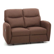 Divano Recliner 2 posti Struttura in legno mod. Kube colore marrone 142x52xH100