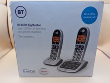 BT4600 Big Button Twin Cordless Phone Answer Machine Call Blocker 2 Handsets Box