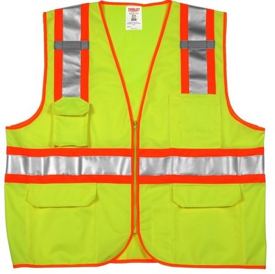 V73852.L-XL Job Sight High-Visibility Two-Tone Vest, Hi/Vis Yellow, Large/X-L...