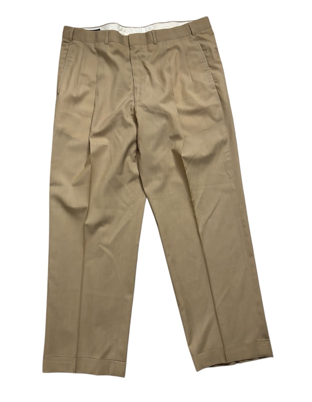 Brooks Brothers Pants Mens 38x29 Beige Lighweight Breathable Pleated Made in USA