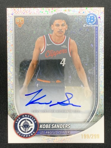 Kobe Sanders 2025-26 Topps Bowman Chrome Speckle Refractor Auto RC /299 #BCA-KS