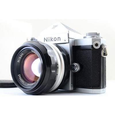 Nikon F Eye Level Silver SLR Film Camera 50mm F/1.4 MF Lens *Excellent+5 #5353