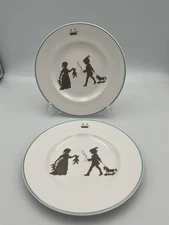 Hermes Silhouette plate 20cm Set of 2 Fine Bone China Tableware Collectible