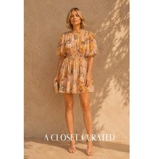 Anthropologie Amaranth Puff-Sleeved Mini Dress Small NWT Pink $188