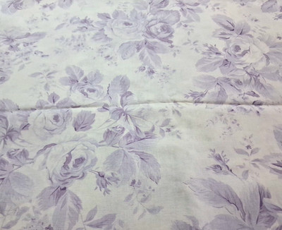 BTY Garden Rose Treasures for SHABBY CHIC Fabric White w/Purple Floral Cotton