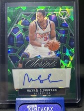 2024-25 Mosaic Michael Olowokandi Scripts Auto Green Ice - Clippers - No. MS-MOC
