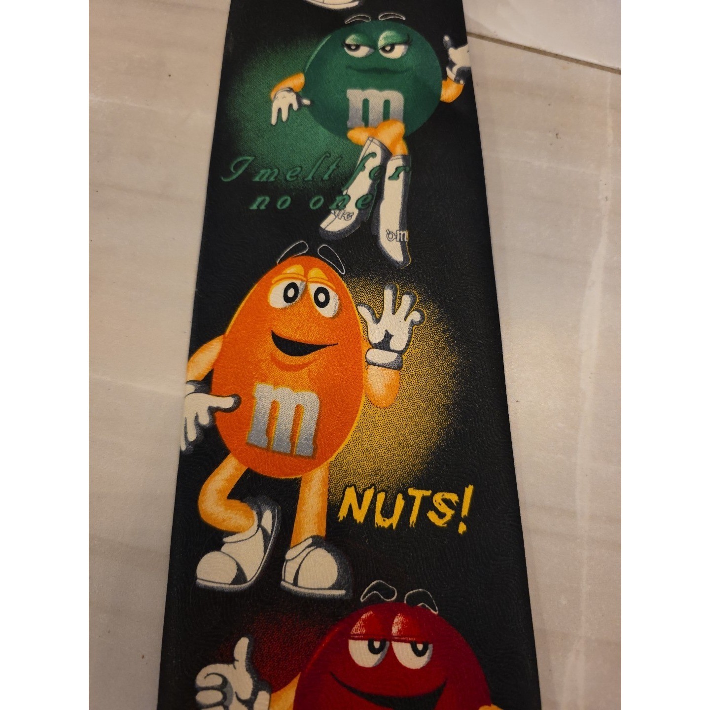 M&M's Brand Character Slogans Novelty Tie Necktie Black 100percent Polyester B1 image 8