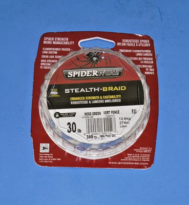 SPIDERWIRE STEALTH BRAIDED FISHING LINE - 30 lb. - 300 yard - Moss Green