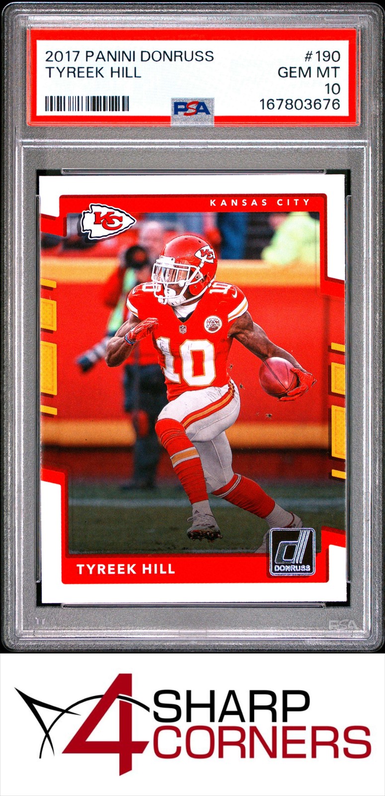 2017 PANINI DONRUSS #190 TYREEK HILL CHIEFS PSA 10 view 1