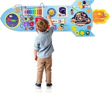  busyboard Spacecraft Montessori Busy Board, Sensory Wall Panel for Kids, Activi