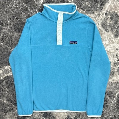 Patagonia Micro D Snap T Pullover Womens Medium Blue Fleece Jacket 26020 Hiking