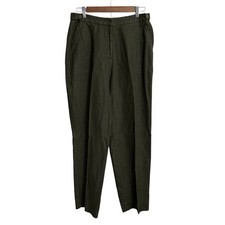 Eileen Fisher linen dress pants women's medium green beachy coastal lagenlook