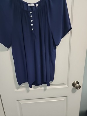 Notations Navy Blue Top Sz 3X