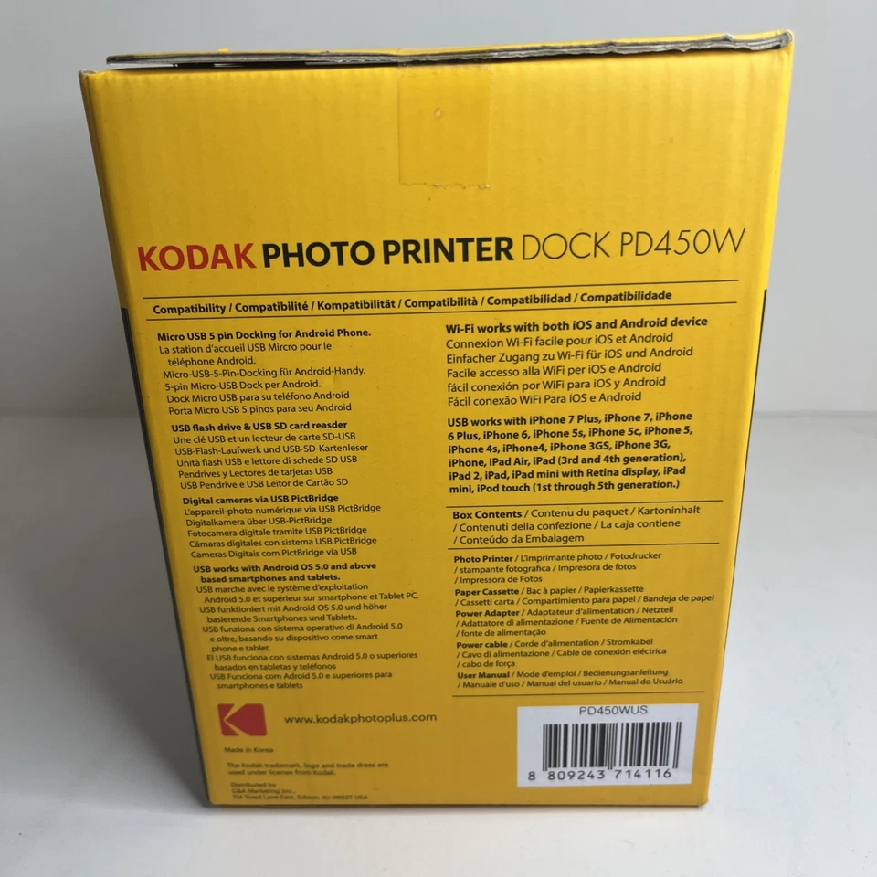 Kodak Photo Printer Dock PD450W with Wifi - Brand New - Image 4 of 4