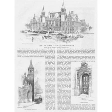 BIRMINGHAM The Victoria Courts - Antique Print 1891