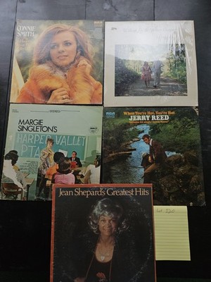 Lot of 5 Vintage Country Vinyl Records - Connie Smith, Jerry Reed, Jean Shepard