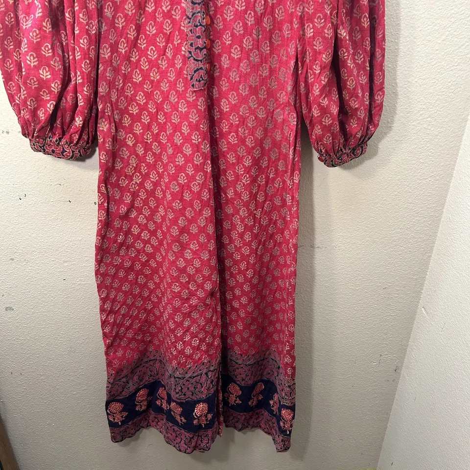 Vintage Sundeep Boho Dress 60s 70s Indian Peasant Hippie Prairie Woodstock XS/S - Image 3 of 4