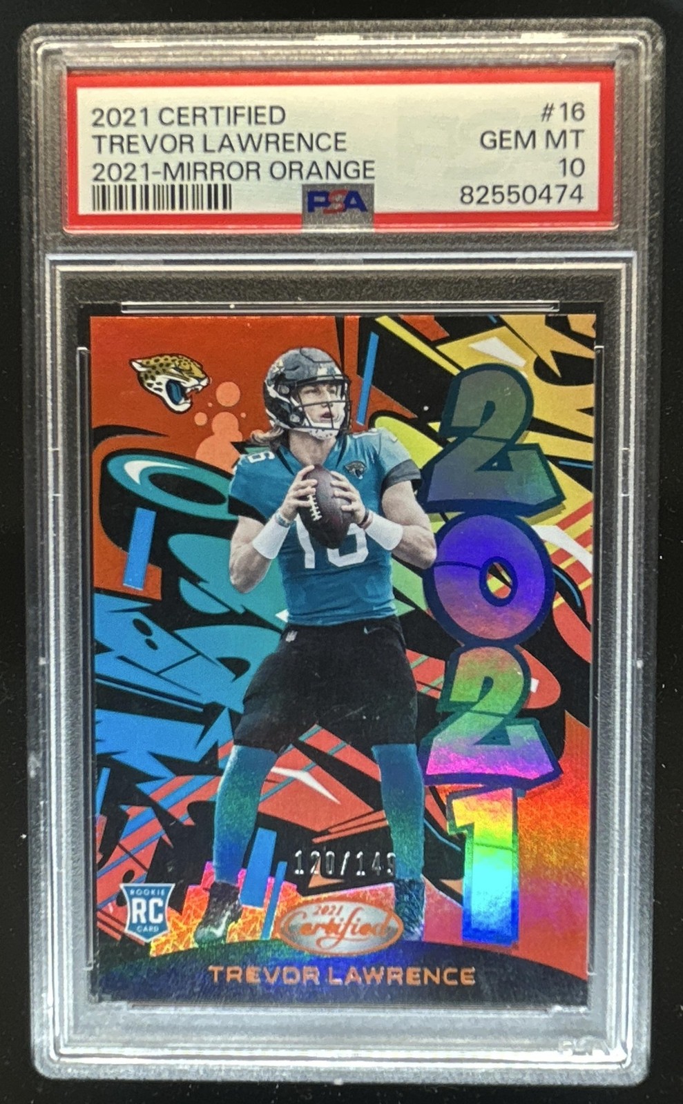 Trevor Lawrence Panini Certified 2021 #16 Mirror Orange