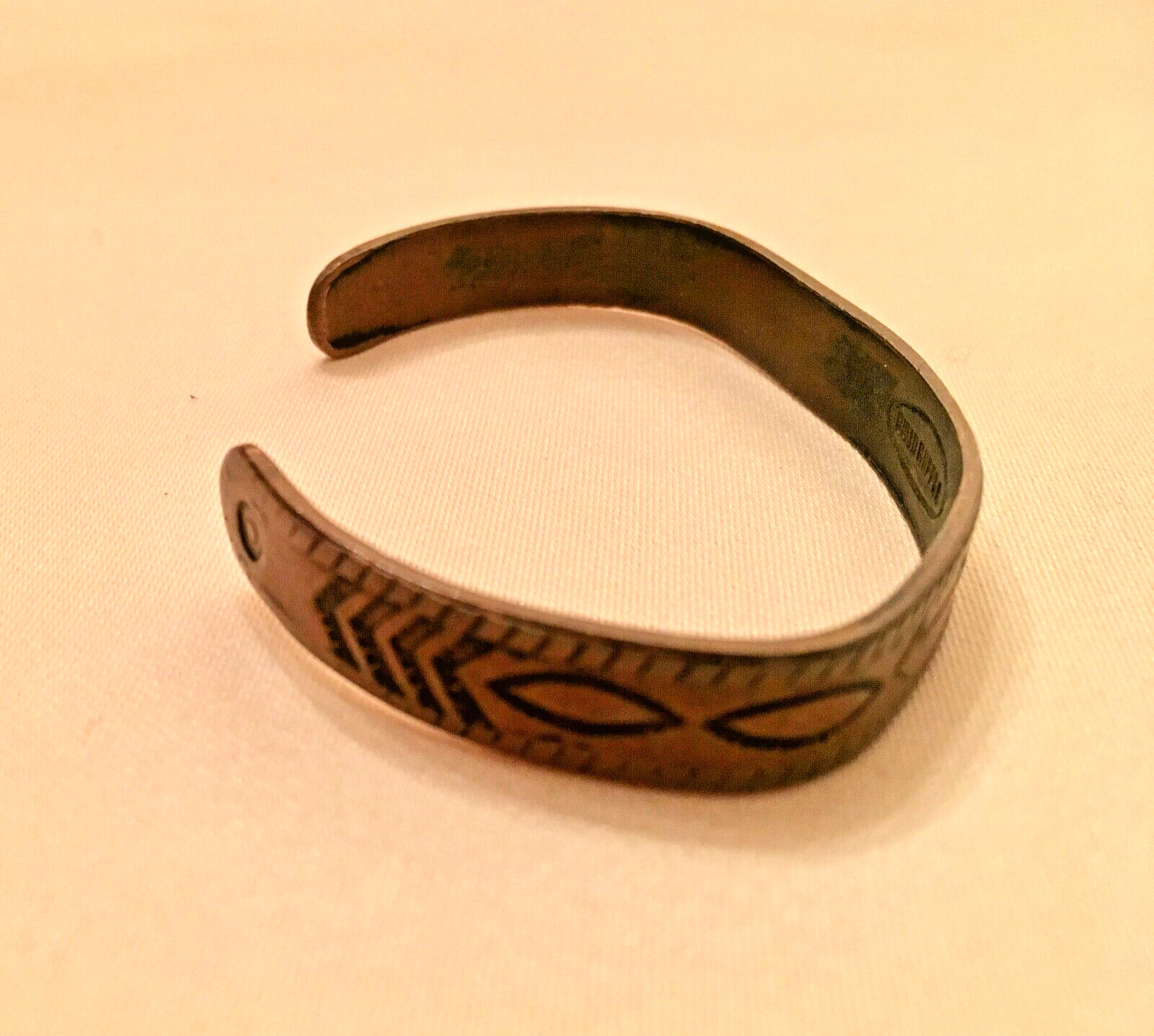 1960s SOLID COPPER - Native American - Narrow Cuf… - image 3