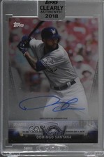 2018 Topps Clearly Authentic Salute Black /75 Domingo Santana #CASA-DS Auto 8k4