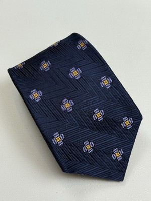 Robert Talbott Best of Class Navy Floral Silk Necktie Made in U.S.A 58''L x 4''W