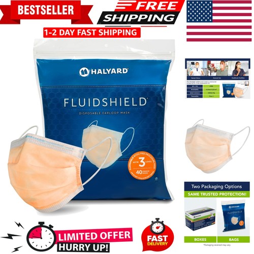 Confezione da 40 Mascherine FLUIDSHIELD 3 - Traspiranti, Antiappannamento, Monouso Comfort - Foto 1 di 8
